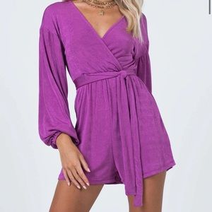 Princess Polly Strike It Up Romper Purple